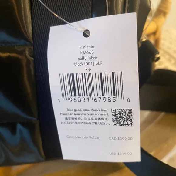 NWT Kate Spade Black Kip Mini Puffy Tote - Picture 7 of 8